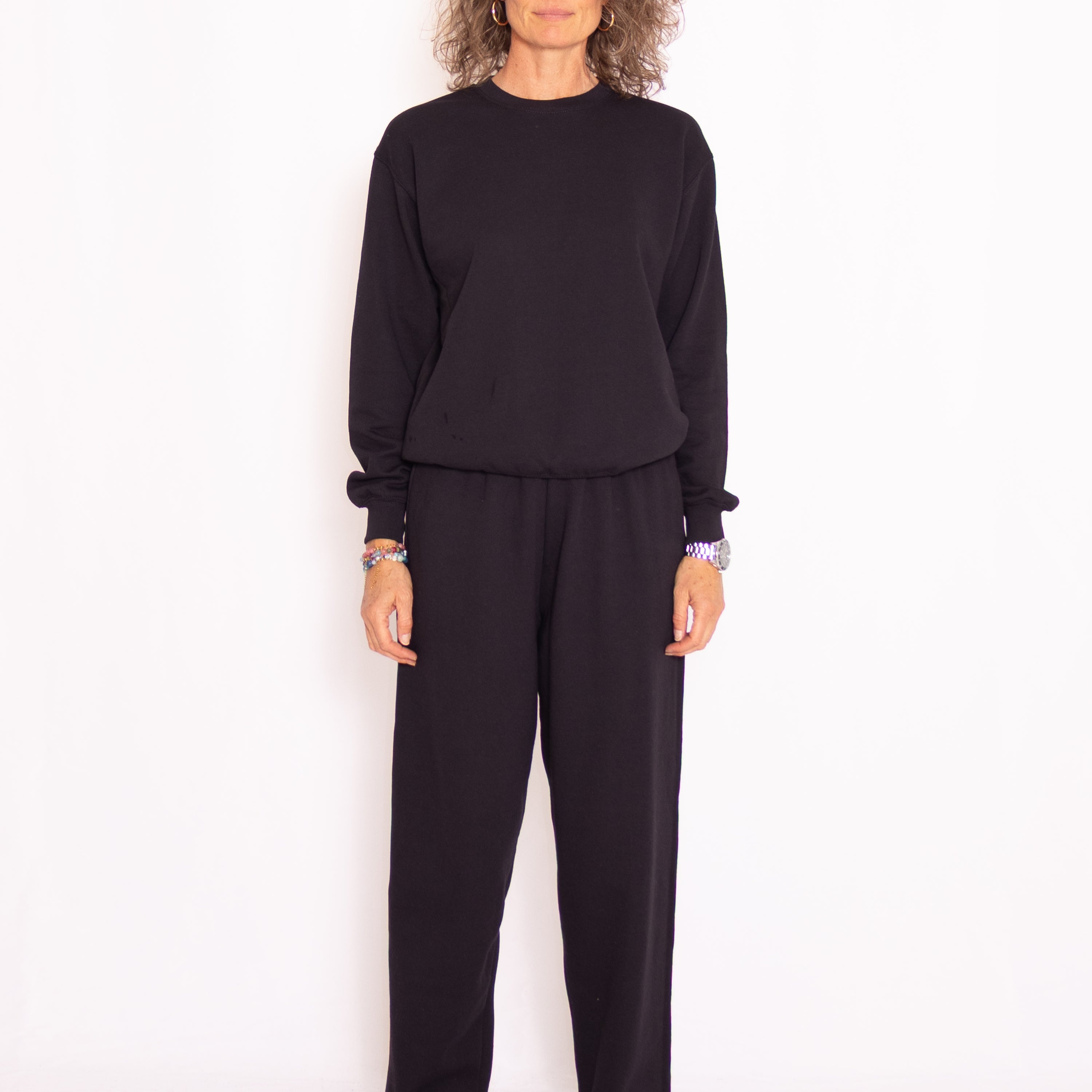 Svart sweatset med crewneck