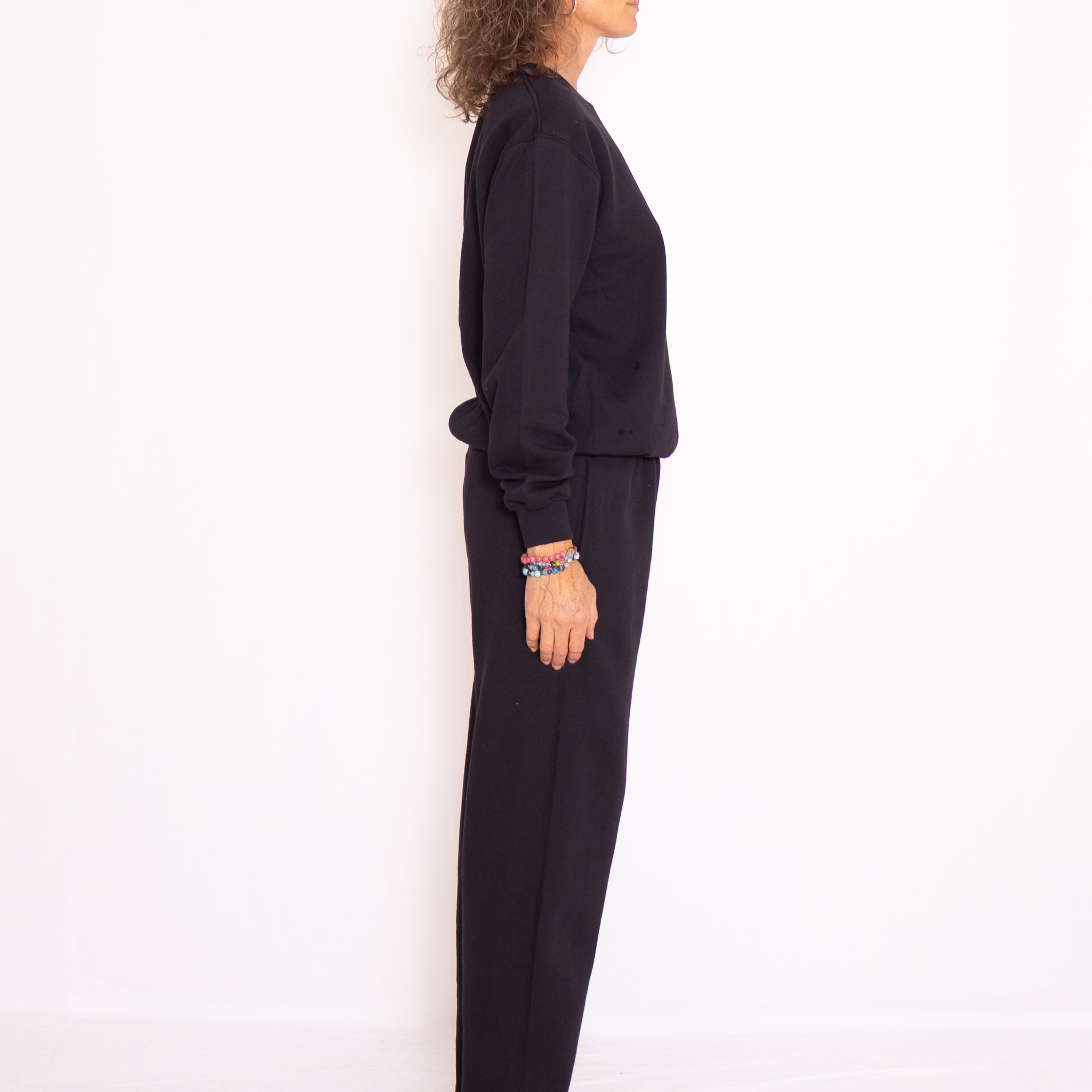 Svart sweatset med crewneck