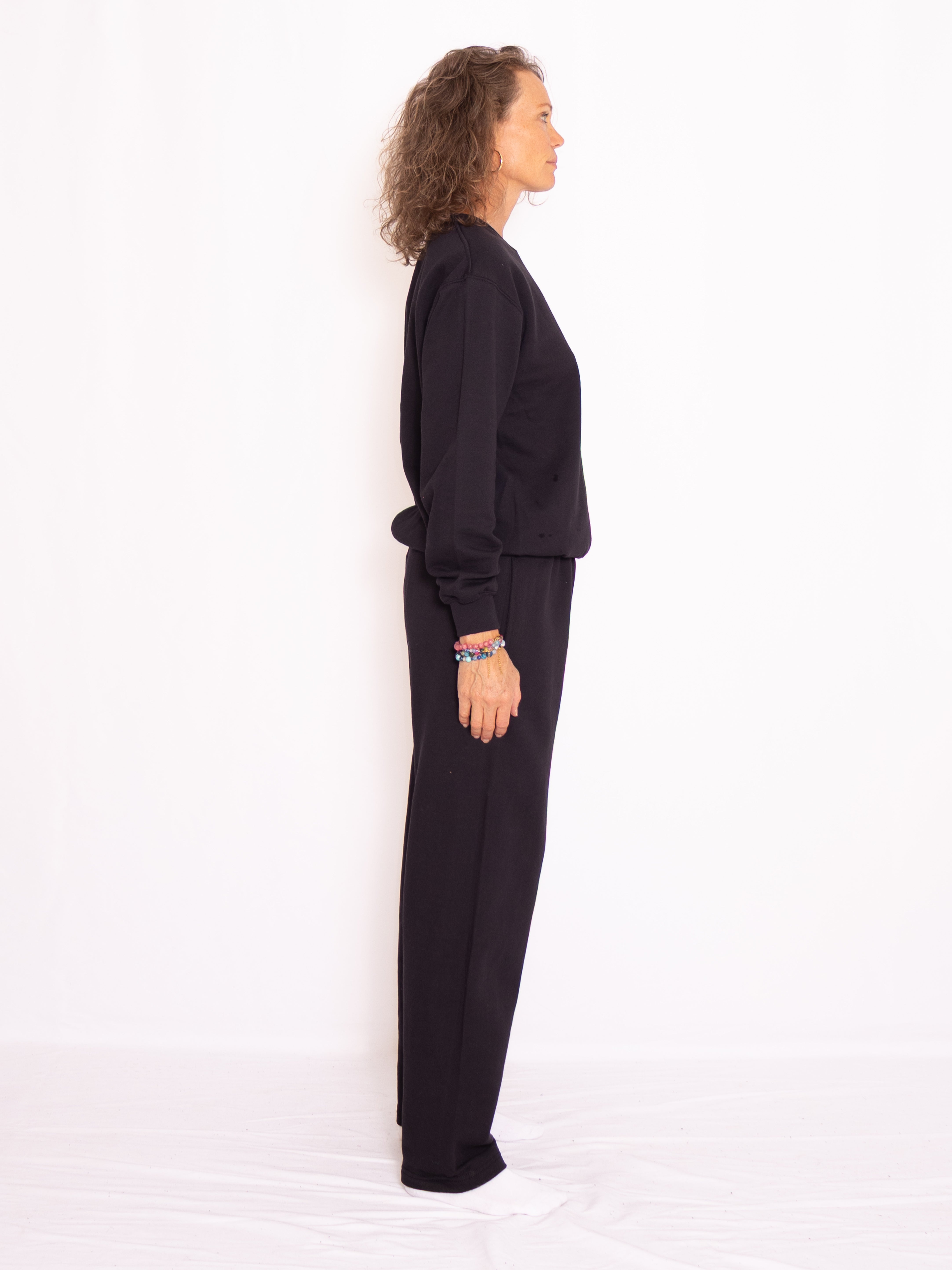 Svart sweatset med crewneck