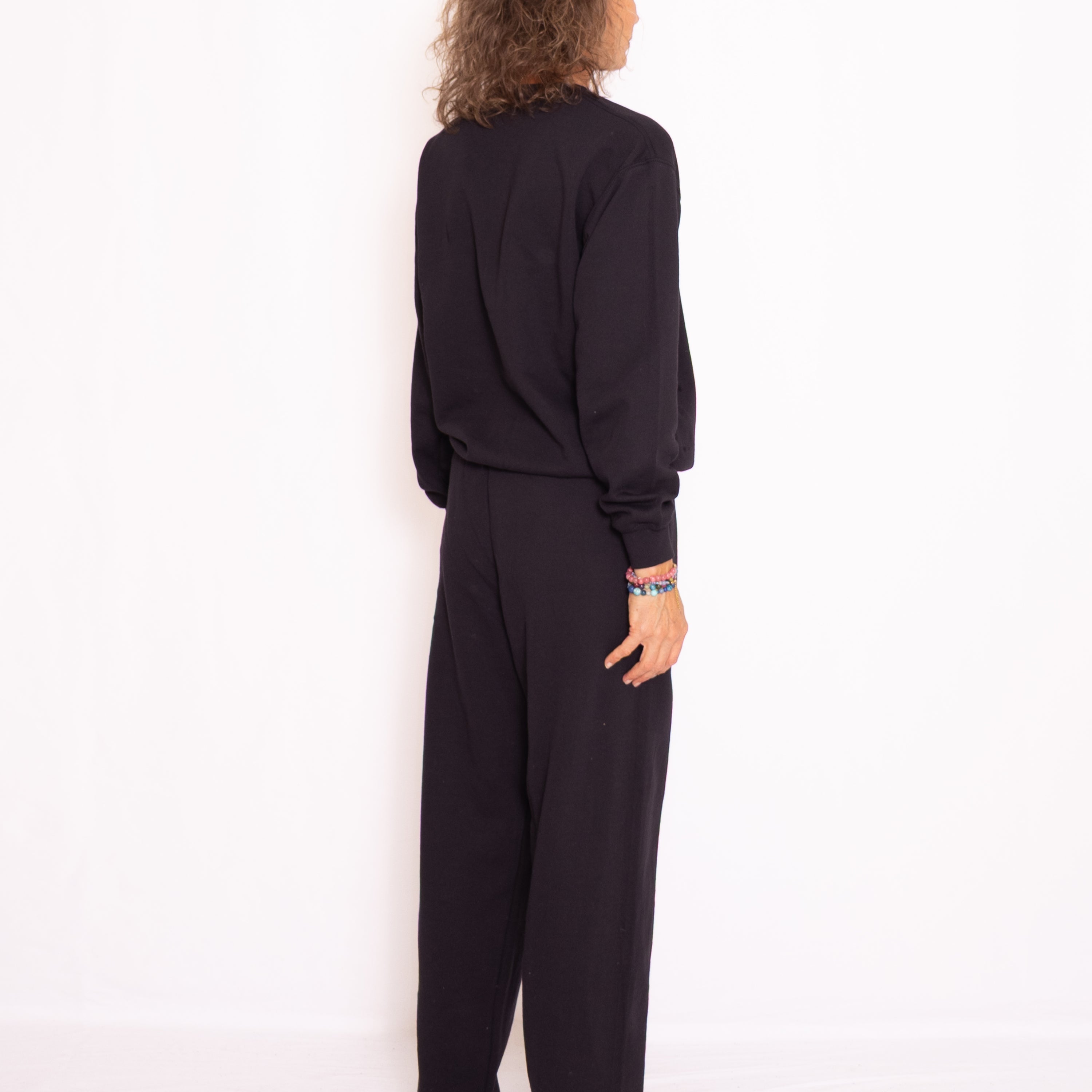 Svart sweatset med crewneck