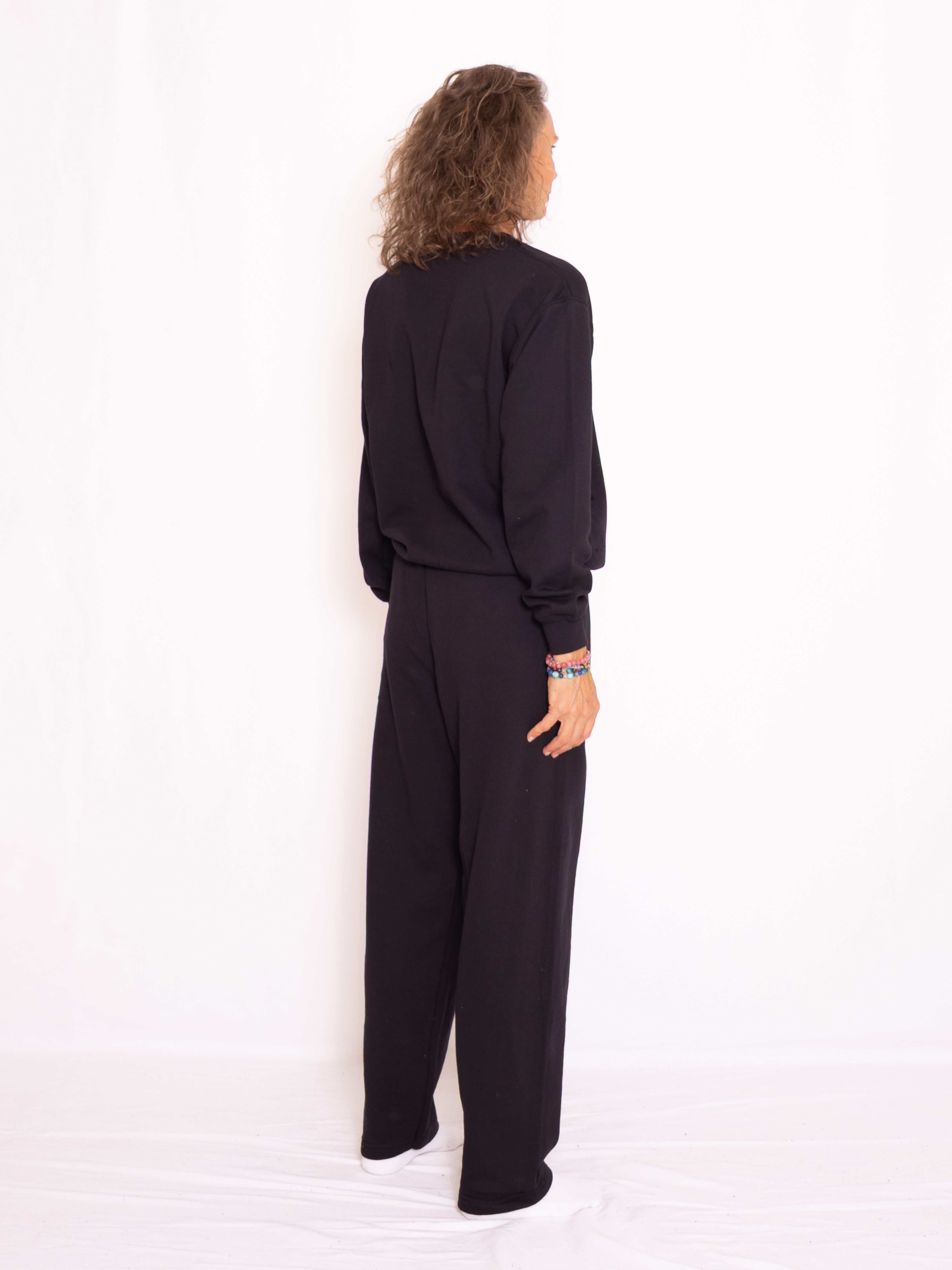 Svart sweatset med crewneck