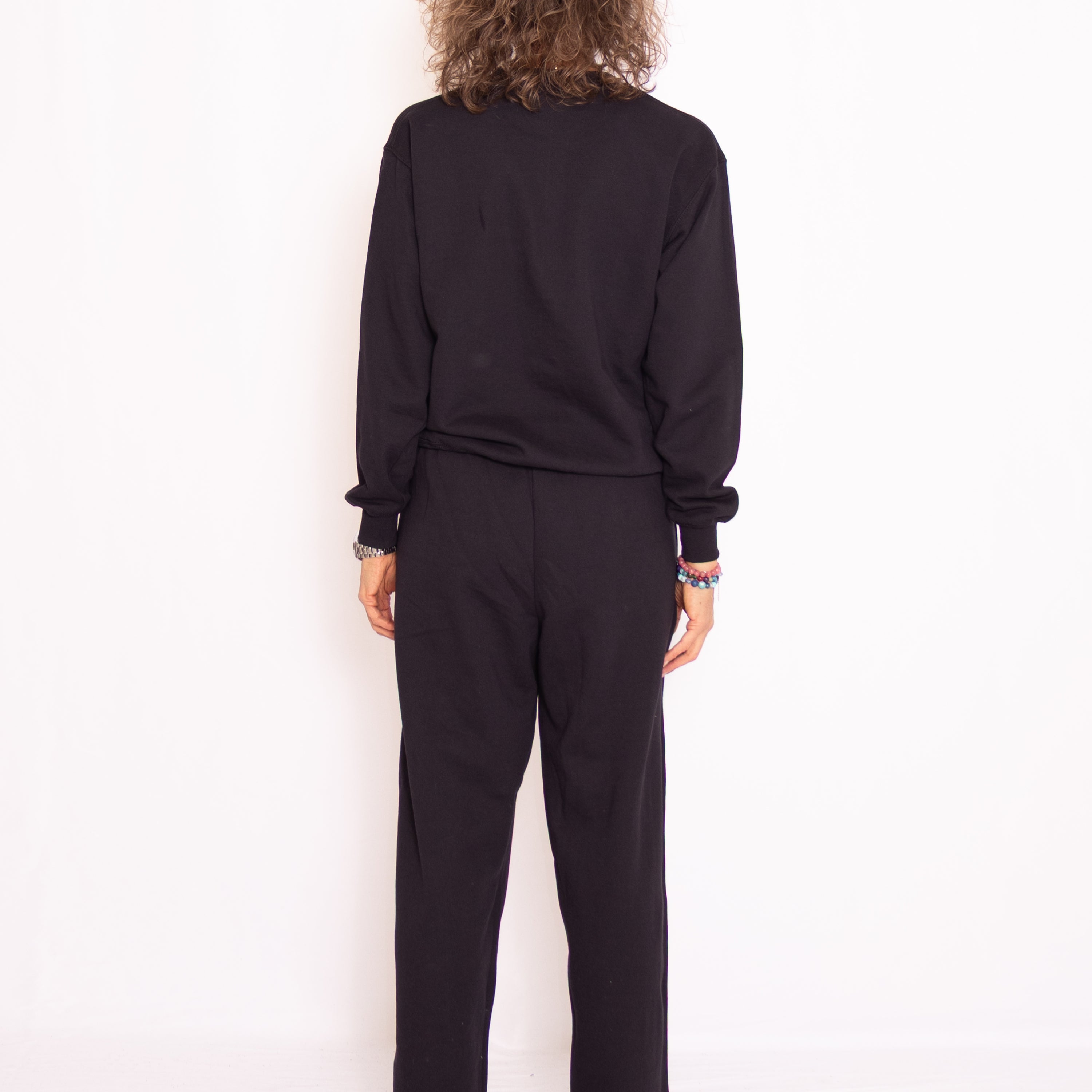 Svart sweatset med crewneck