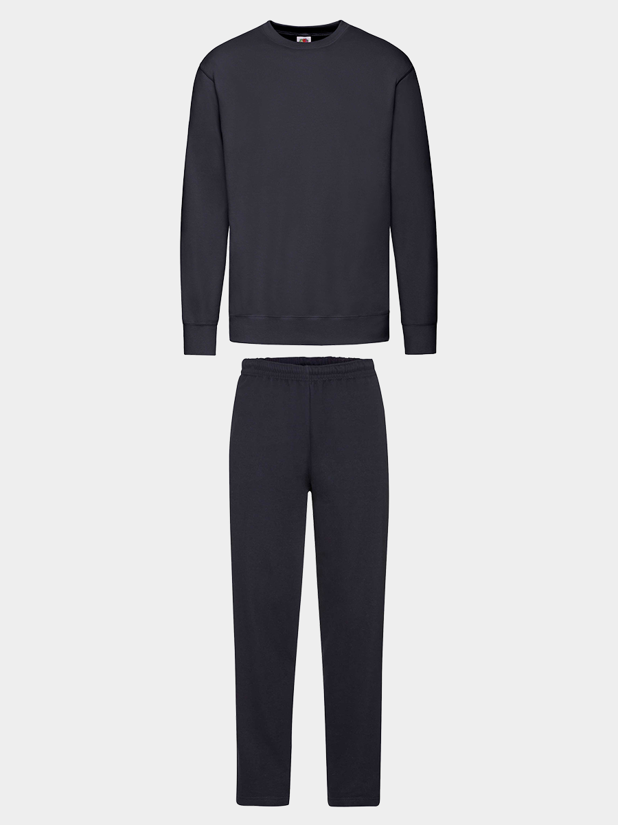 Mörkblått sweatset med crewneck